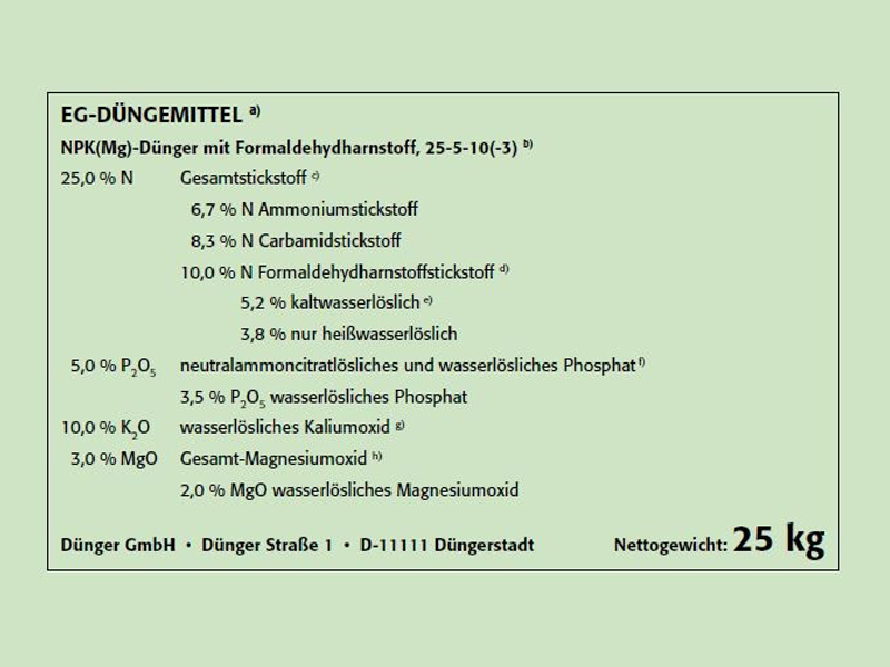 duengerkorn beispieldeklaration